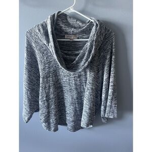 Philosophy‎ Womens Cowl Neck Sweater Small Gray Heather Cozy Wide Sleeves